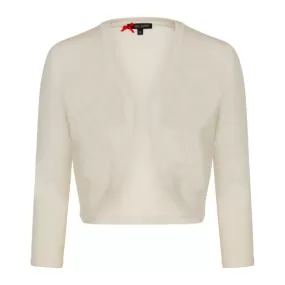 3/4 Sleeve Ivory Stretch Shrug Bolero