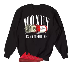 350 Slate Red Money Medicine Sweater