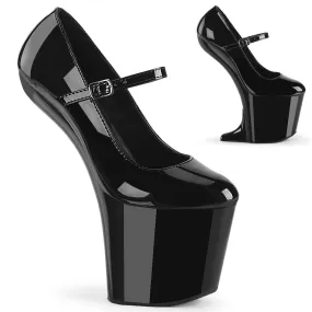 8 Inch Heelless CRAZE-880 Black Patent