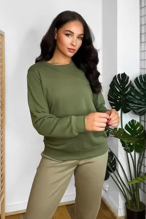 All Olive Cotton Sweatshirt