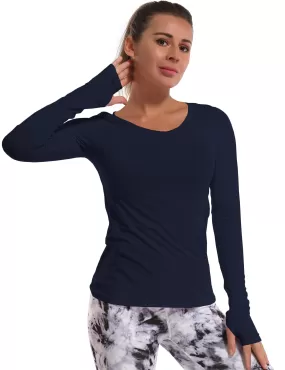 Athlete Long Sleeve Tops darknavy_yogastudio