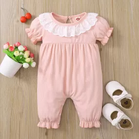 Baby Girls Color-blocking Jumpsuits