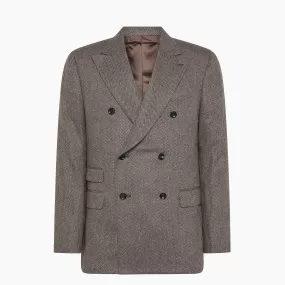 Beckett double breasted blazer in Herringbone Archivio wool