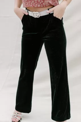 Black Velvet High Rise Trousers