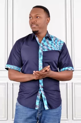 Blue ankara shirts