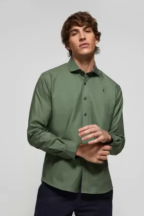 Camisa verde Oxford con contrastes y logo Rigby Go