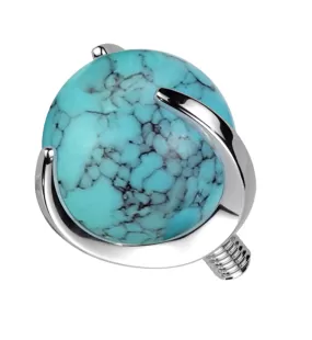 Claw Turquoise Stone Titanium Internally Threaded Top