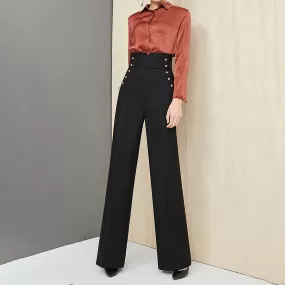 Clement High Waist Pull-On Wide Leg Pants