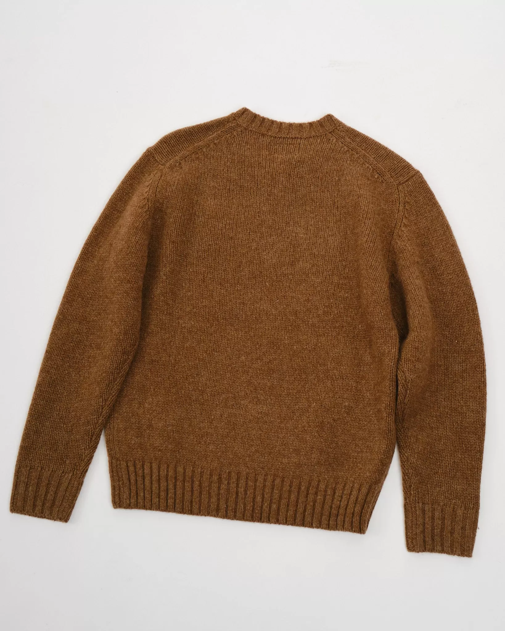 Crew Neck Intarsia 3G Brown Duck