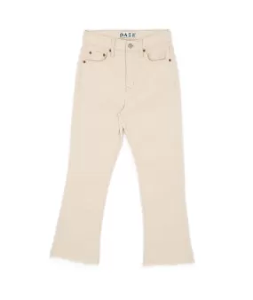 Daze Women Shy Girl High Rise Crop Flare Jeans Raw Cut