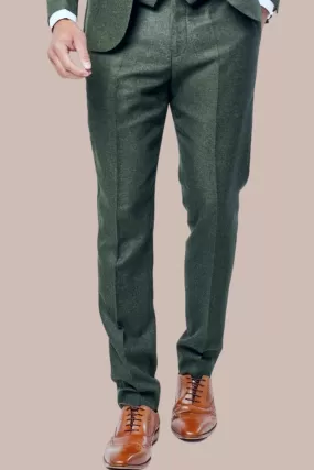 Fratelli Robbie Men's Olive Green Tweed Trousers