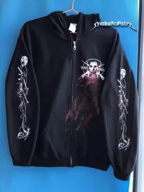 Gildan walking dead filigree zipper 50% Cotton 50% Polyester Pre Shrunk Flanging Black Men Hoodies Sweatshirts