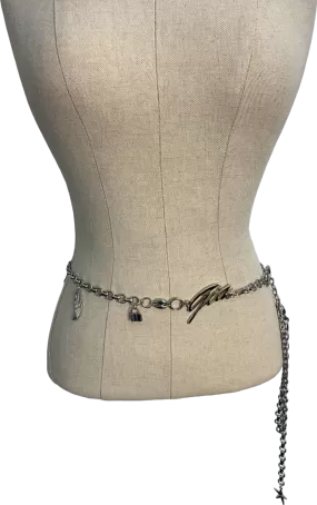 Guess Silver Logo Chain Belt UK One Size