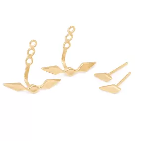 Inez Ear-Jacket Earrings Gold