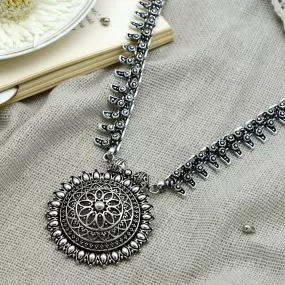 Kalpi Silver Oxidized Necklace