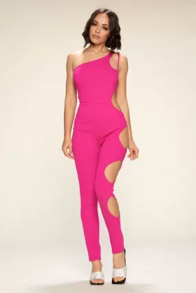 Love To Walk Away Jumpsuit - Pink