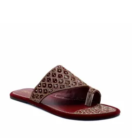 Maroon Ethnic Chappal 005673