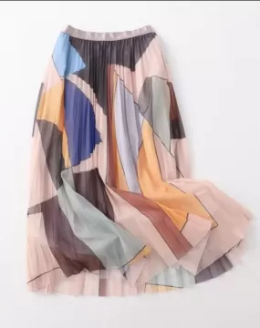 Meredith Pleated Multi Color Skirt