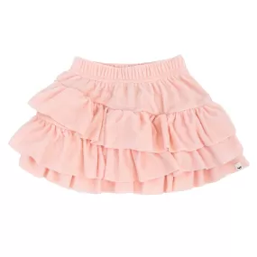 oh baby! Cotton Terry Asymmetric Layered Skirt - Pale Pink