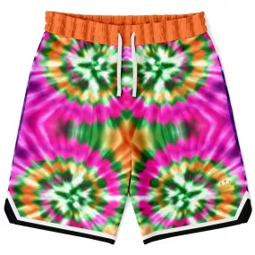 Orange Starburst Unisex Basketball Shorts