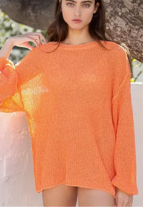 Outseam Long Sleeve Thin Sweater - Orange