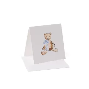 Over the Moon - Teddy Bear (Blue Bow) Enclosure Card