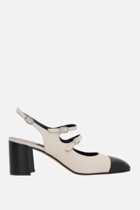 Papaya bicolor nappa mary-jane slingbacks