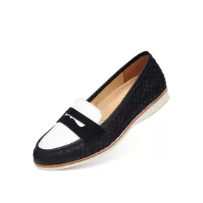 Penny Loafer Black Geo / White