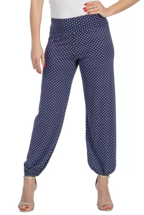 Polka Dot Gathered Harem Style Tango Pants