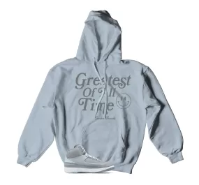 Retro 2 Cool Grey Hoody - Goat - Light BLue