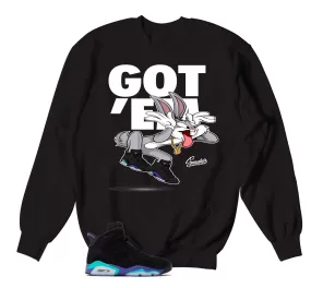 Retro 6 Aqua Copped Em Sweater