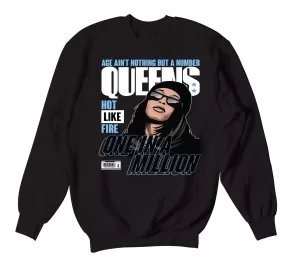 Retro 9 University Blue Sweater - Queens - Black