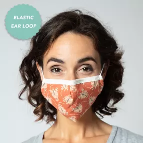 Reusable 100% Cotton Face Mask in Orange - Pack of 2