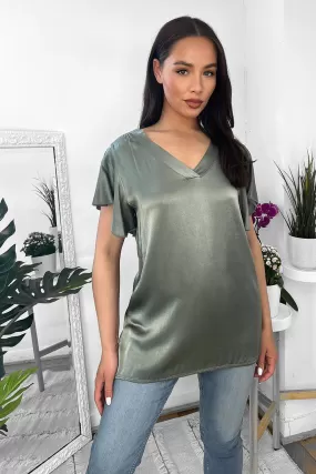 Satin Finish V-Neck Tunic