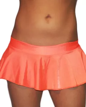 Sexy Extreme Neon Orange Ruffle 12 Inch Mini Skirt