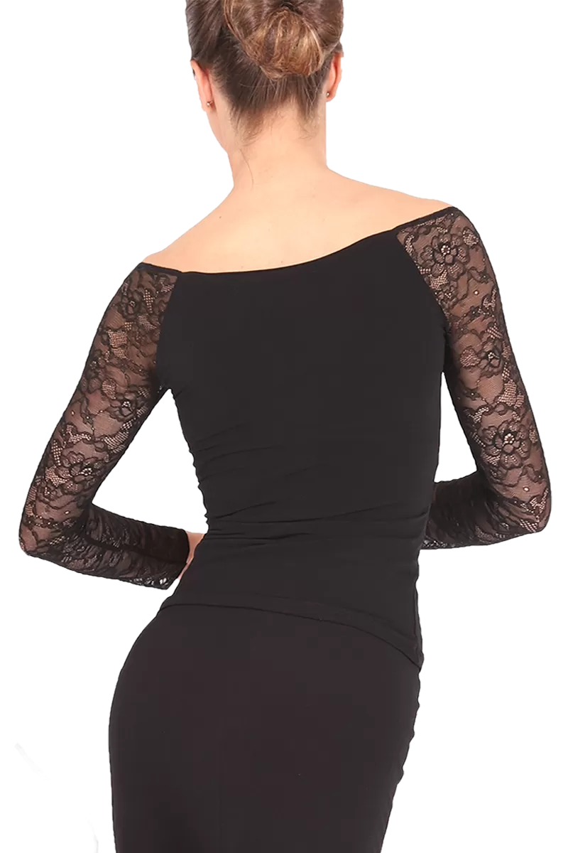 Tango Top With Lace Long Sleeves