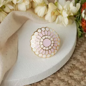 Teejh Niteeksha Pink Gold Enamel Ring