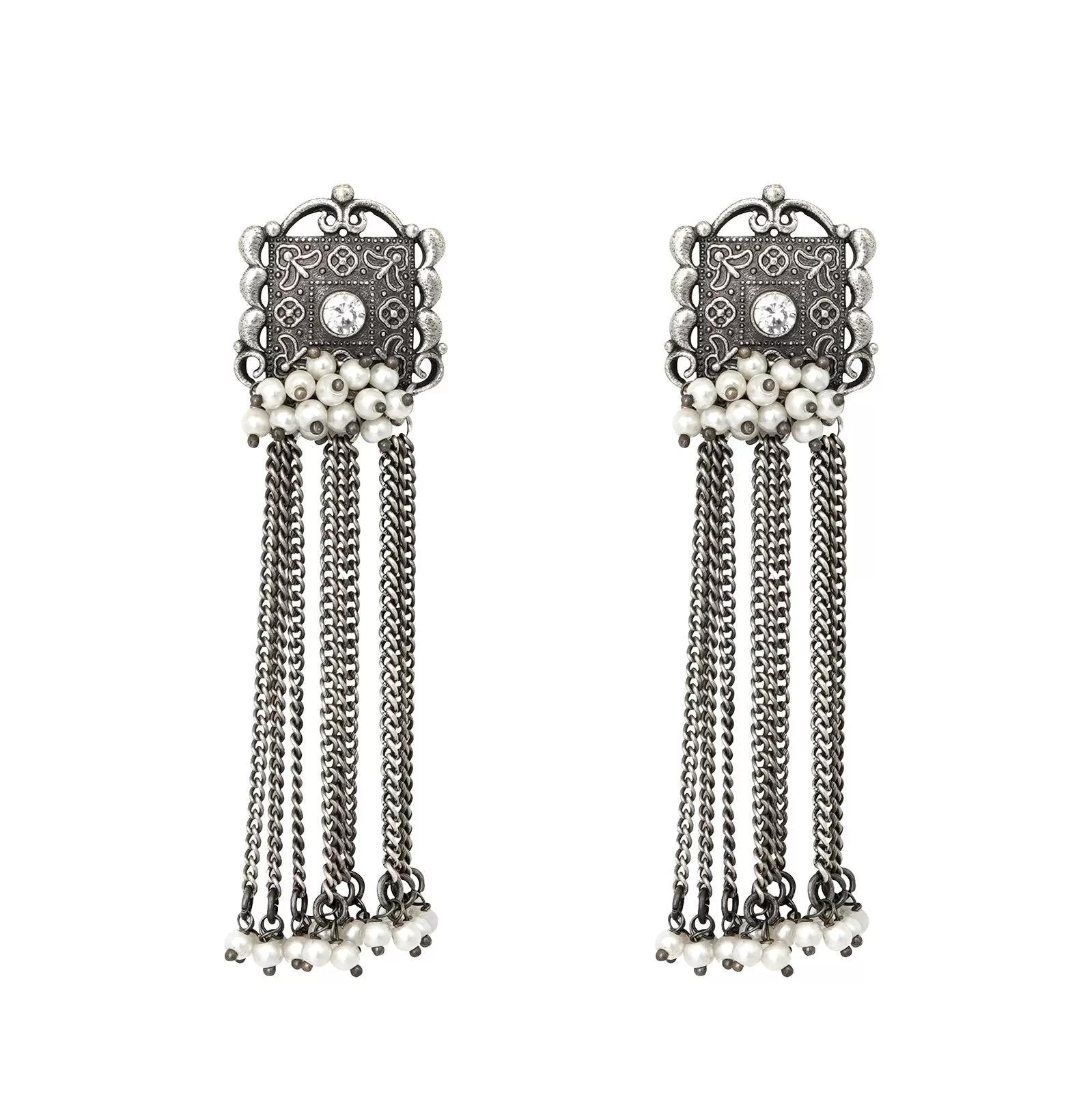 Teejh Srhitha Silver Oxidised Earrings