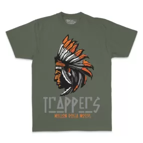 Trappers - Orange on Olive T-Shirt