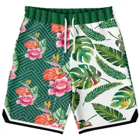 Tropical Reflection Unisex Basketball Shorts