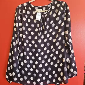 V Neck Long Sleeve Blouse w/ Tie Size S