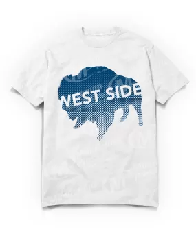 West Side Buffalo Navy logo on white or grey T-Shirt