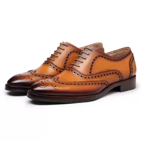 Wingtip Brogue Oxford- Tan